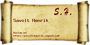 Savolt Henrik névjegykártya